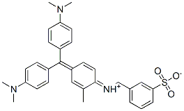 N-[4-[Bis[4-(dimethylamino)phenyl]methylene]-2-methyl-2,5-cyclohexadien-1-ylidene]-3-sulfonatobenzenemethanaminium Structure