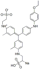 N-[4-[[4-[(4-Ethoxyphenyl)amino]phenyl][3-methyl-4-[(2-sodiosulfoethyl)amino]phenyl]methylene]-2-methyl-2,5-cyclohexadien-1-ylidene]-2-sulfonatoethanaminium Structure