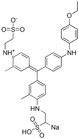 N-[4-[[4-[(4-Ethoxyphenyl)amino]phenyl][3-methyl-4-[(2-sodiosulfoethyl)amino]phenyl]methylene]-2-methyl-2,5-cyclohexadien-1-ylidene]-2-sulfonatoethanaminium 구조식 이미지