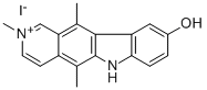 9-히드록시-2,5,11-트리메틸-6H-피리도[4,3-b]카르바졸륨요오드화물 구조식 이미지