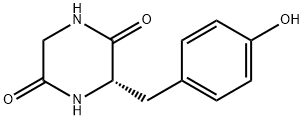 3-[(4-hydroxyphenyl)methyl]piperazine-2,5-dione 구조식 이미지