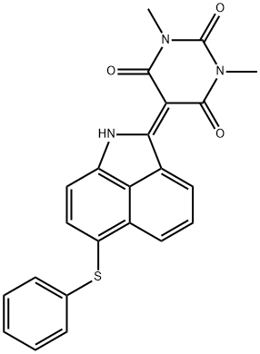 1,3-dimethyl-5-[6-(phenylthio)benz[cd]indol-2(1H)-ylidene]barbituric acid Structure