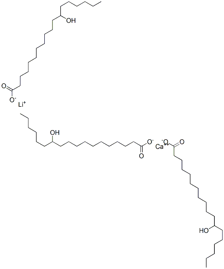 12-hydroxyoctadecanoic acid, calcium lithium salt Structure