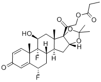 6alpha,9-difluoro-11beta-hydroxy-16alpha,17-[isopropylidenebis(oxy)]pregna-1,4-diene-3,20-dione 21-propionate 구조식 이미지