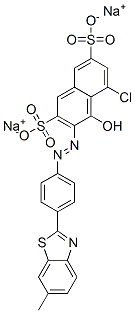 1-Chloro-8-hydroxy-7-[4-(6-methylbenzothiazol-2-yl)phenylazo]naphthalene-3,6-bis(sulfonic acid sodium) salt Structure