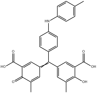 5-[(3-carboxy-5-methyl-4-oxo-2,5-cyclohexadien-1-ylidene)[4-[(4-tolyl)amino]phenyl]methyl]-3-methylsalicylic acid  구조식 이미지