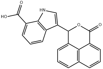 3-(3-oxo-1H,3H-naphtho[1,8-cd]pyran-1-yl)-1H-indole-7-carboxylic acid 구조식 이미지