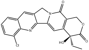 (4S)-4-Hydroxy-4-ethyl-7-chloro-1H-pyrano[3',4':6,7]indolizino[1,2-b]quinoline-3,14(4H,12H)-dione 구조식 이미지