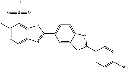 2-(4-aminophenyl)-6-methyl[2,6'-bibenzothiazole]-7-sulphonic acid  구조식 이미지