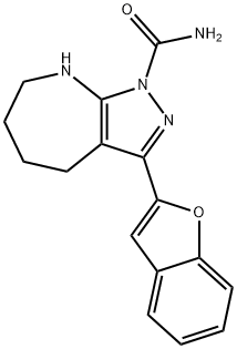 Pyrazolo[3,4-b]azepine-1(4H)-carboxamide, 3-(2-benzofuranyl)-5,6,7,8-tetrahydro- (9CI) 구조식 이미지