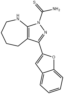 Pyrazolo[3,4-b]azepine-1(4H)-carbothioamide, 3-(2-benzofuranyl)-5,6,7,8-tetrahydro- (9CI) Structure