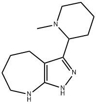 Pyrazolo[3,4-b]azepine, 1,4,5,6,7,8-hexahydro-3-(1-methyl-2-piperidinyl)- (9CI) Structure