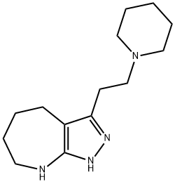 Pyrazolo[3,4-b]azepine, 1,4,5,6,7,8-hexahydro-3-[2-(1-piperidinyl)ethyl]- (9CI) 구조식 이미지