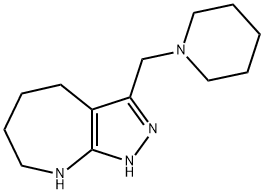 Pyrazolo[3,4-b]azepine, 1,4,5,6,7,8-hexahydro-3-(1-piperidinylmethyl)- (9CI) Structure