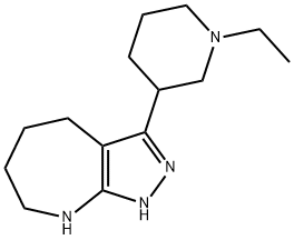 Pyrazolo[3,4-b]azepine, 3-(1-ethyl-3-piperidinyl)-1,4,5,6,7,8-hexahydro- (9CI) Structure