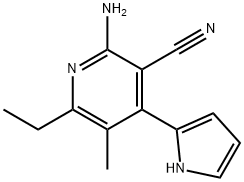 3-Pyridinecarbonitrile,2-amino-6-ethyl-5-methyl-4-(1H-pyrrol-2-yl)-(9CI) 구조식 이미지
