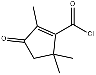 1-Cyclopentene-1-carbonyl chloride, 2,5,5-trimethyl-3-oxo- (9CI) Structure