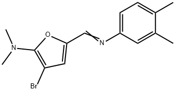 2-푸라나민,3-브로모-5-[[(3,4-디메틸페닐)이미노]메틸]-N,N-디메틸- 구조식 이미지