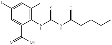 3,5-DIIODO-2-[[[(1-OXOPENTYL)AMINO]THIOXOMETHYL]AMINO]-BENZOIC ACID Structure