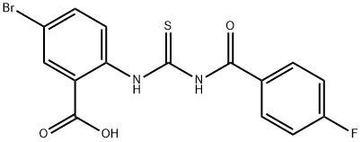5-BROMO-2-[[[(4-FLUOROBENZOYL)AMINO]THIOXOMETHYL]AMINO]-BENZOIC ACID Structure