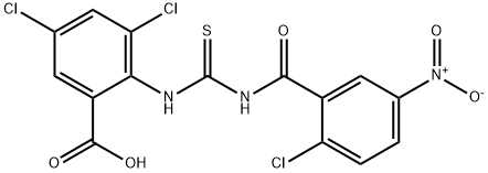3,5-DICHLORO-2-[[[(2-CHLORO-5-NITROBENZOYL)AMINO]THIOXOMETHYL]AMINO]-BENZOIC ACID Structure