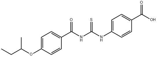 4-[[[[4-(1-METHYLPROPOXY)BENZOYL]AMINO]THIOXOMETHYL]AMINO]-BENZOIC ACID Structure