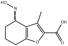 2-Benzofurancarboxylicacid,4,5,6,7-tetrahydro-4-(hydroxyimino)-3-methyl- Structure