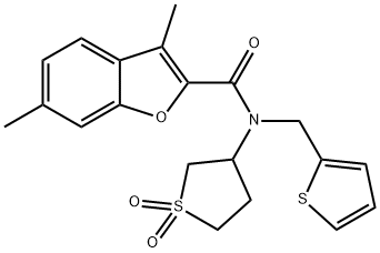 2-Benzofurancarboxamide,3,6-dimethyl-N-(tetrahydro-1,1-dioxido-3-thienyl)-N-(2-thienylmethyl)-(9CI) 구조식 이미지