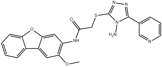 Acetamide, 2-[[4-amino-5-(3-pyridinyl)-4H-1,2,4-triazol-3-yl]thio]-N-(2-methoxy-3-dibenzofuranyl)- (9CI) 구조식 이미지