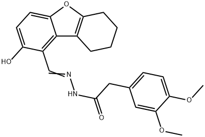 벤젠아세트산,3,4-디메톡시-,[(6,7,8,9-테트라히드로-2-히드록시디벤조푸란-1-일)메틸렌]히드라지드(9CI) 구조식 이미지