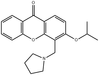 3-Isopropoxy-4-[(1-pyrrolidinyl)methyl]-9H-xanthen-9-one 구조식 이미지