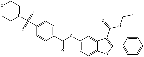 3-Benzofurancarboxylicacid,5-[[4-(4-morpholinylsulfonyl)benzoyl]oxy]-2-phenyl-,ethylester(9CI) Structure