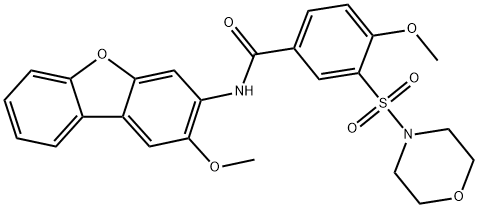 Benzamide, 4-methoxy-N-(2-methoxy-3-dibenzofuranyl)-3-(4-morpholinylsulfonyl)- (9CI) 구조식 이미지