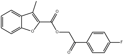 2-Benzofurancarboxylicacid,3-methyl-,2-(4-fluorophenyl)-2-oxoethylester(9CI) Structure