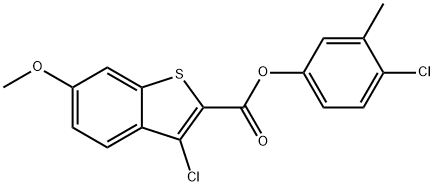 Benzo[b]thiophene-2-carboxylic acid, 3-chloro-6-methoxy-, 4-chloro-3-methylphenyl ester (9CI) Structure