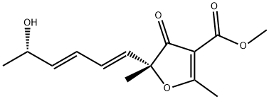 3-Acetyl-5-(5-hydroxy-1,3-hexadienyl)-4-methoxy-5-methylfuran-2(5H)-one 구조식 이미지