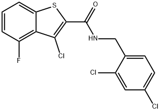 Benzo[b]thiophene-2-carboxamide, 3-chloro-N-[(2,4-dichlorophenyl)methyl]-4-fluoro- (9CI) 구조식 이미지