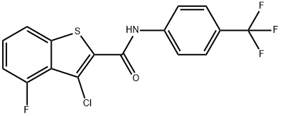 Benzo[b]thiophene-2-carboxamide, 3-chloro-4-fluoro-N-[4-(trifluoromethyl)phenyl]- (9CI) Structure