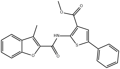 3-Thiophenecarboxylicacid,2-[[(3-methyl-2-benzofuranyl)carbonyl]amino]-5-phenyl-,methylester(9CI) 구조식 이미지