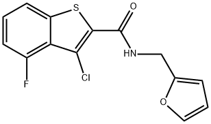 Benzo[b]thiophene-2-carboxamide, 3-chloro-4-fluoro-N-(2-furanylmethyl)- (9CI) Structure