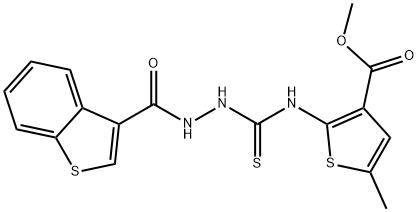 Benzo[b]thiophene-3-carboxylic acid, 2-[[[3-(methoxycarbonyl)-5-methyl-2-thienyl]amino]thioxomethyl]hydrazide (9CI) Structure