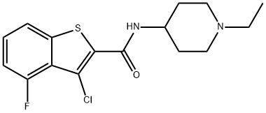 Benzo[b]thiophene-2-carboxamide, 3-chloro-N-(1-ethyl-4-piperidinyl)-4-fluoro- (9CI) Structure