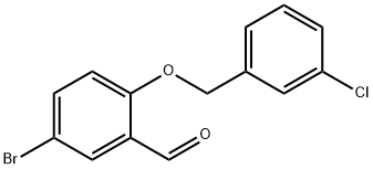 5-브로모-2-[(3-클로로페닐)메톡시]벤즈알데히드 구조식 이미지