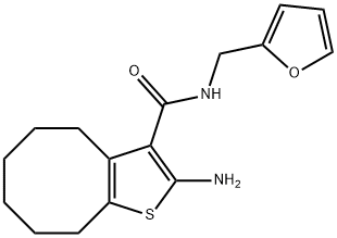 2-AMINO-N-(2-FURYLMETHYL)-4,5,6,7,8,9-HEXAHYDROCYCLOOCTA[B]THIOPHENE-3-CARBOXAMIDE Structure