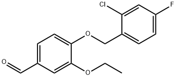 4-[(2-CHLORO-4-FLUOROBENZYL)OXY]-3-ETHOXYBENZALDEHYDE 구조식 이미지