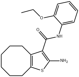 2-AMINO-N-(2-ETHOXYPHENYL)-4,5,6,7,8,9-HEXAHYDROCYCLOOCTA[B]THIOPHENE-3-CARBOXAMIDE 구조식 이미지