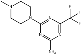 6-(Trifluoromethyl)-4-(4-methylpiperazin-1-yl)-1,3,5-triazin-2-amine 구조식 이미지