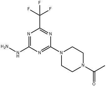 [4-(4-Acetylpiperazin-1-yl)-6-(trifluoromethyl)-1,3,5-triazin-2-yl]hydrazine 구조식 이미지