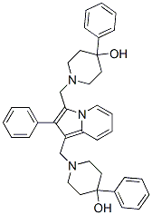 1,1'-[(2-Phenyl-1,3-indolizinediyl)bis(methylene)]bis(4-phenyl-4-piperidinol) 구조식 이미지