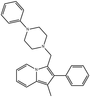 2-Phenyl-3-[(4-phenyl-1-piperazinyl)methyl]-1-methylindolizine 구조식 이미지
